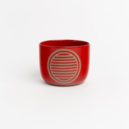 Red Pottery Mug Minimalist Modern Stoneware Tumbler, Perfect Housewarming or New Job Gift, Handmade Clay Mug for Coffee Lovers