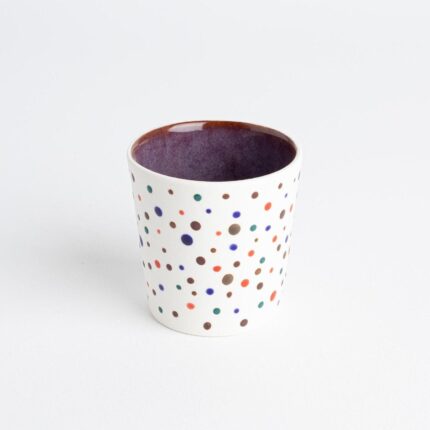 Cute Handmade Espresso Cup Dottie Design Coffee Lover Gift Porcelain Espresso Unique Gift Colorful Hand Painted